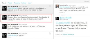 I messaggi di Yanina Screpante su Twitter - Screenshot esclusivo di Soccermagazine