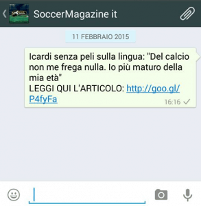 esempio whatsapp inter