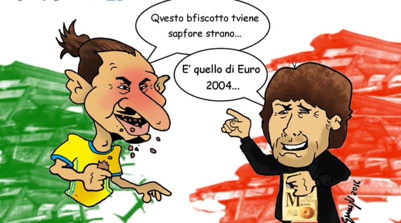 Italia-Svezia ed il biscotto con Ibrahimovic e Conte di Genny Vignettas