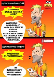 Cagliari-Benevento di FIFA comics