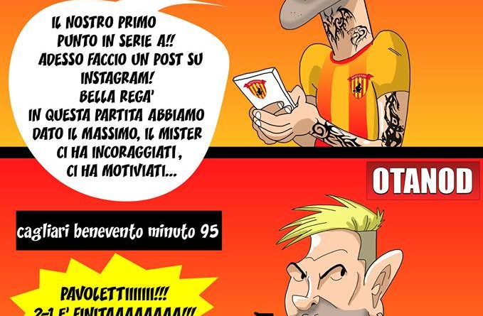 Cagliari-Benevento di FIFA comics