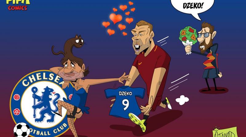 Dzeko al Chelsea di FIFA comics