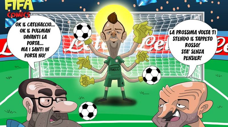 Handanovic saracinesca in Napoli-Inter di FIFA comics
