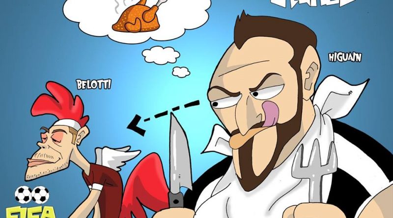 Higuain contro Belotti di FIFA comics