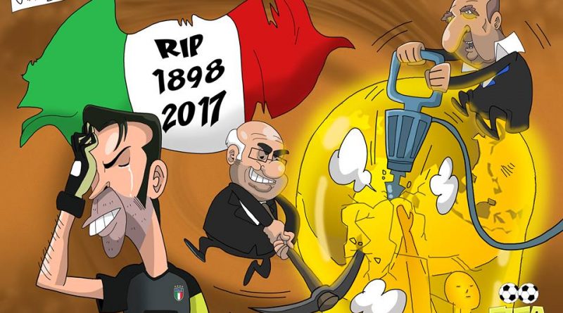 Italia fuori dai Mondiali e Buffon in lacrime di FIFA comics