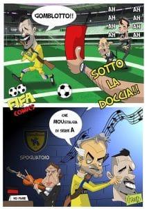 Le manette di Cacciatore e Mourinho di FIFA comics