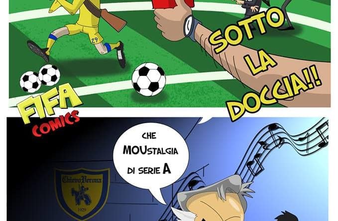 Le manette di Cacciatore e Mourinho di FIFA comics