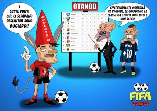 Montella e i punti bugiardi dell'Inter di FIFA comics