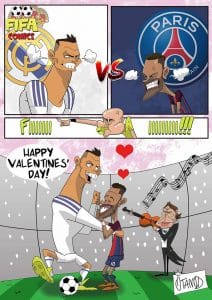 Real Madrid-PSG a San Valentino di FIFA comics