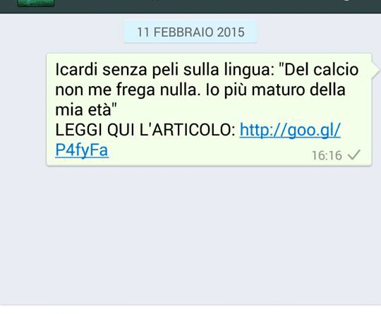 esempio whatsapp inter