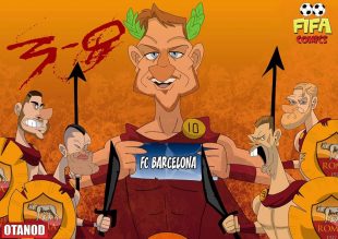 La rimonta epica della Roma contro il Barcellona di FIFA comics