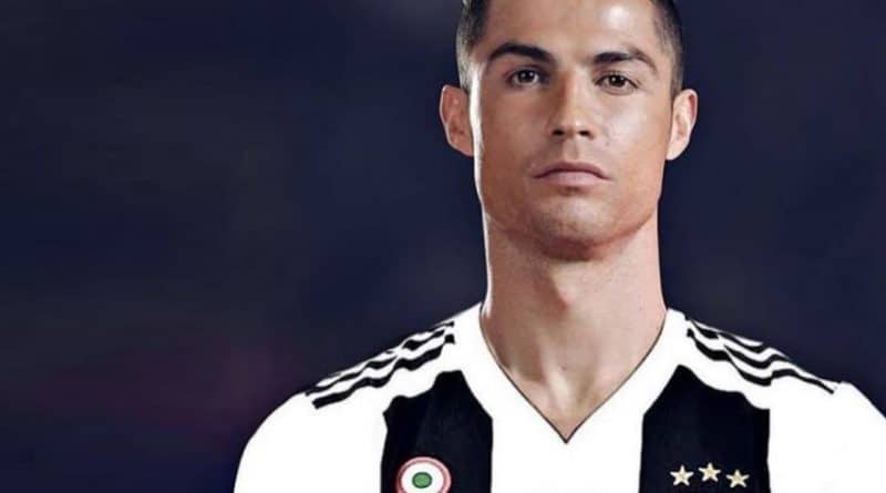 Fotomontaggio di Cristiano Ronaldo con la maglia della Juventus