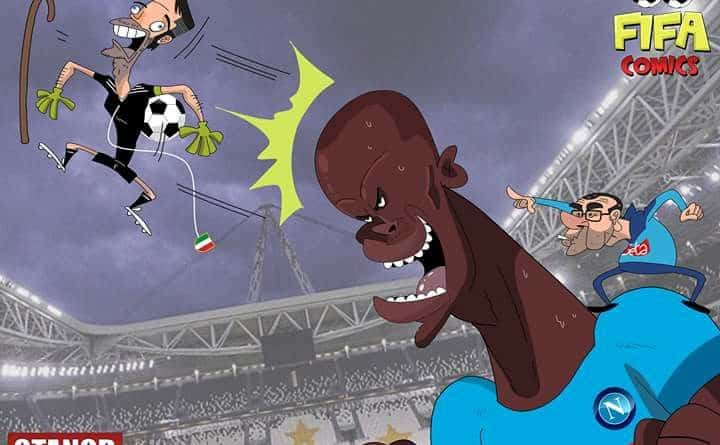 Il goal di testa di Koulibaly alla Juventus di FIFA comics