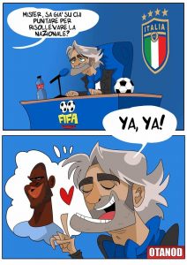 Mancini ct della Nazionale per Yaya Tourè di FIFA comics