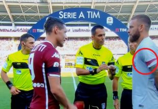 Fascia di capitano di De Rossi in Torino-Roma