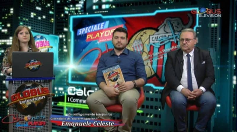 Emanuele Celeste in collegamento con 'Calcionate' di Globus Television