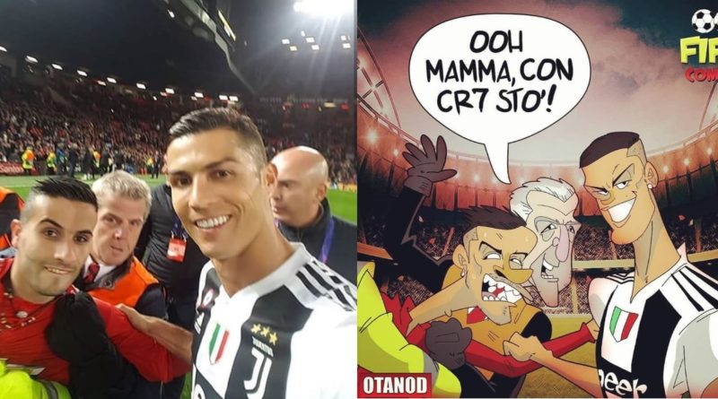 Il selfie di Cristiano Ronaldo con l'invasore di Manchester United-Juventus