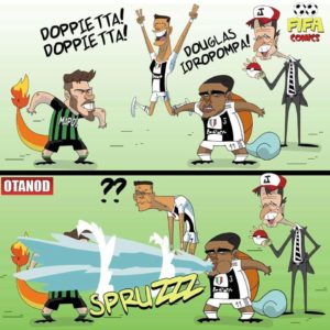 Lo sputo di Douglas Costa a Di Francesco di FIFA comics