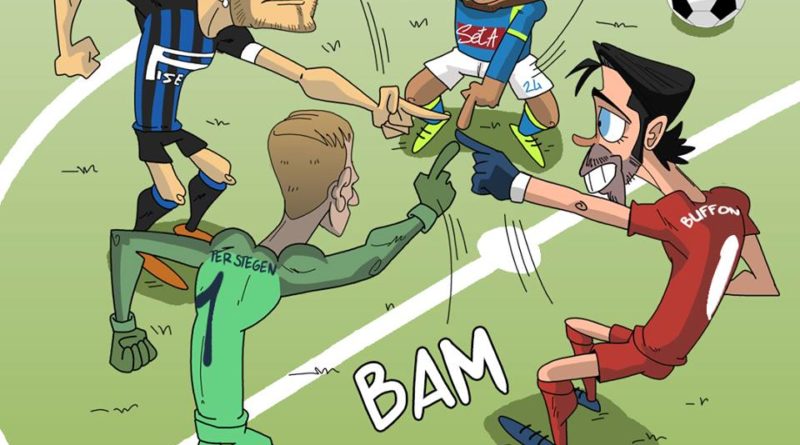 Napoli, PSG, Inter e Barcellona pareggiano 1-1 di FIFA comics