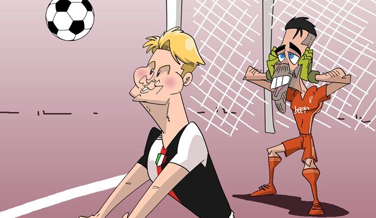 Il tocco di braccio di De Ligt in area di FIFA comics